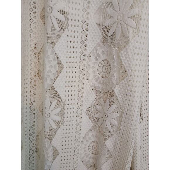 Show Me Your MuMu The Best Pants Women Large White Wide Leg Crochet Boho Pull On - Picture 5 of 7